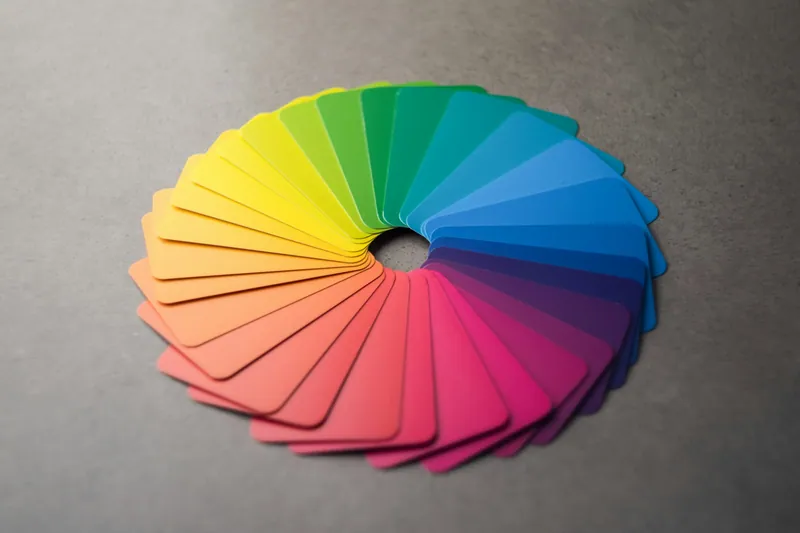 Nuancier de couleurs déployé en cercle